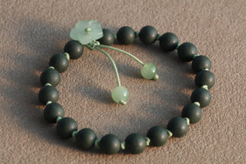 Weave Green And Purple Clay Bracelets