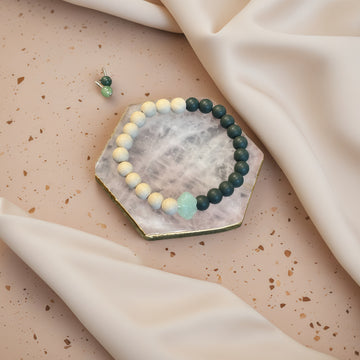 White And Blue Purple Clay Bracelet