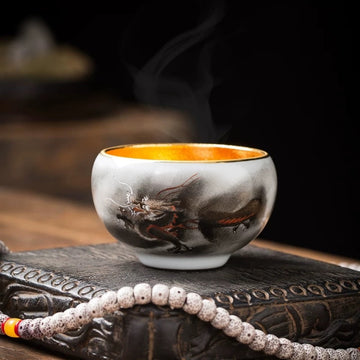 Hand-drawn Dragon teacup