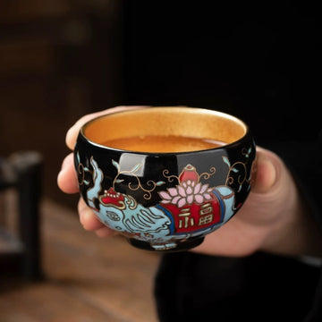 Hand-painted Auspicious Symbols teacup