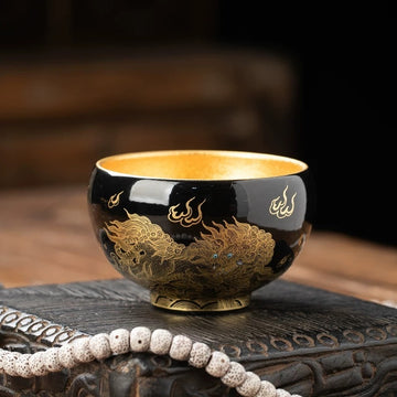 Hand-painted Golden Lion teacup