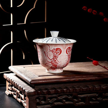 Red Dunhuang Flying Apsaras gai wan