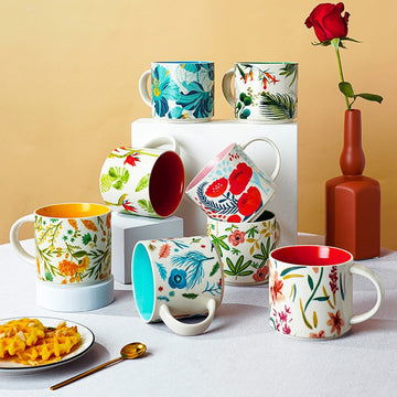 Flower-and-bird mug
