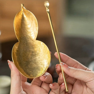 Brass Golden Gourd tea scoop