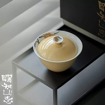 Hand-painted Wheat Ear tea bowl
