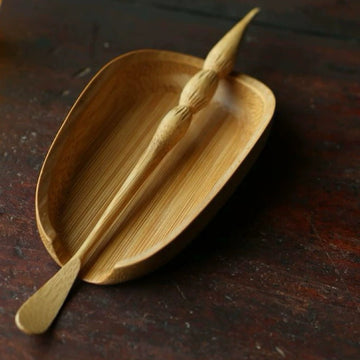 Wood tea scoop