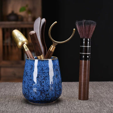 Blue-glazed Ebony Wood