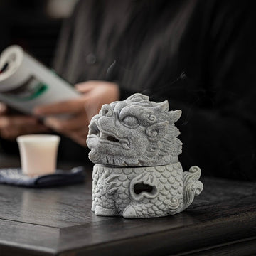 Qingsha Stone Qilin incense burner