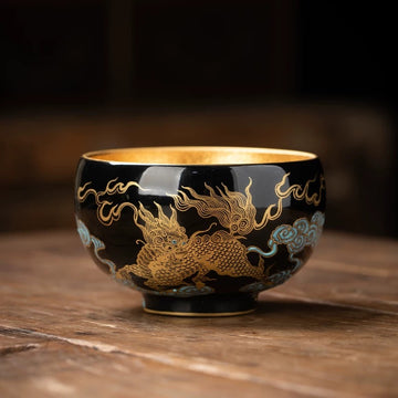Hand-painted Golden Dragon Patterns teacup