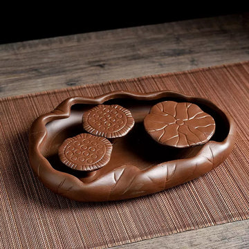 Three Lotus Leaves tea tray