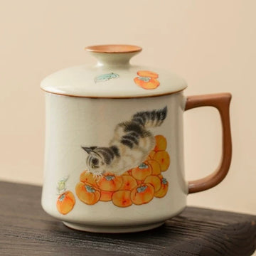 Persimmon Cat mug