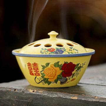 Enamel bowl incense burner