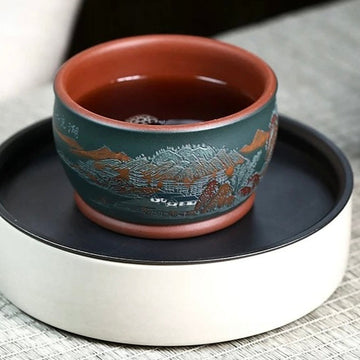 Hand-Painted Purple Clay teacup