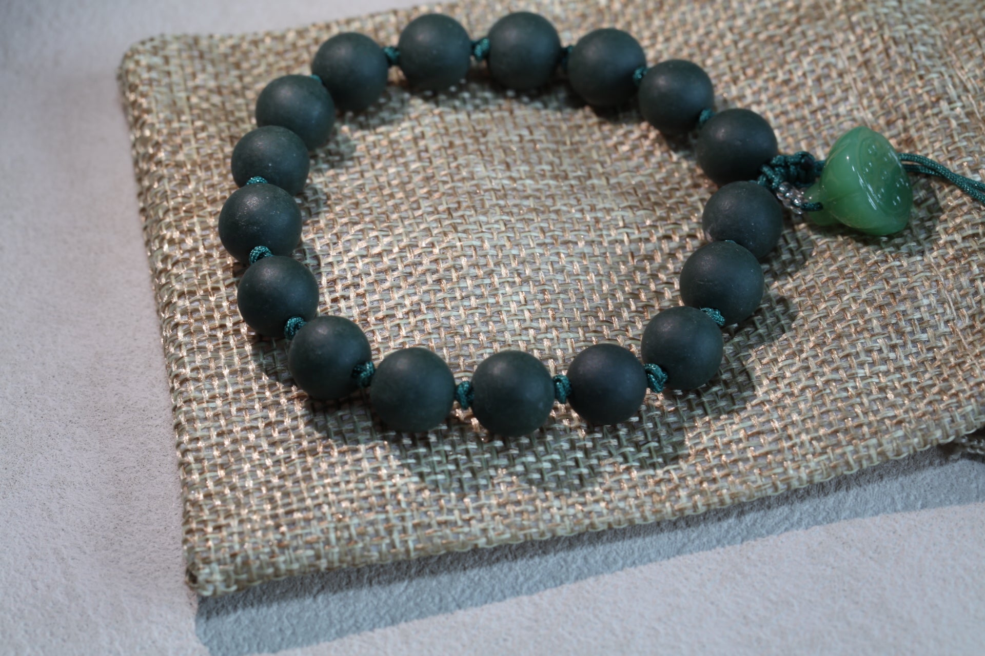 Green Clay Lotus Pod Purple Clay Bracelet