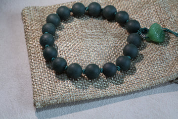 Green Clay Lotus Pod Purple Clay Bracelet