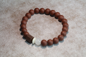 Purple Clay And White Jade Bracelet