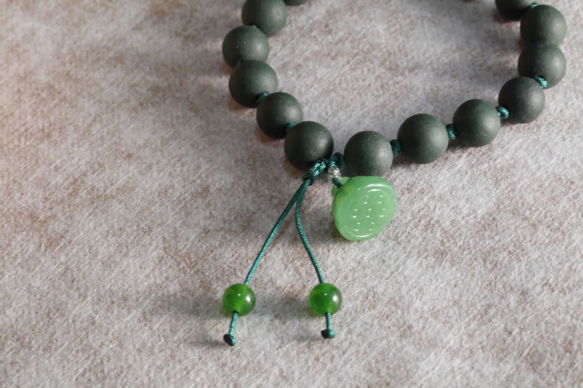 Green Clay Lotus Pod Purple Clay Bracelet