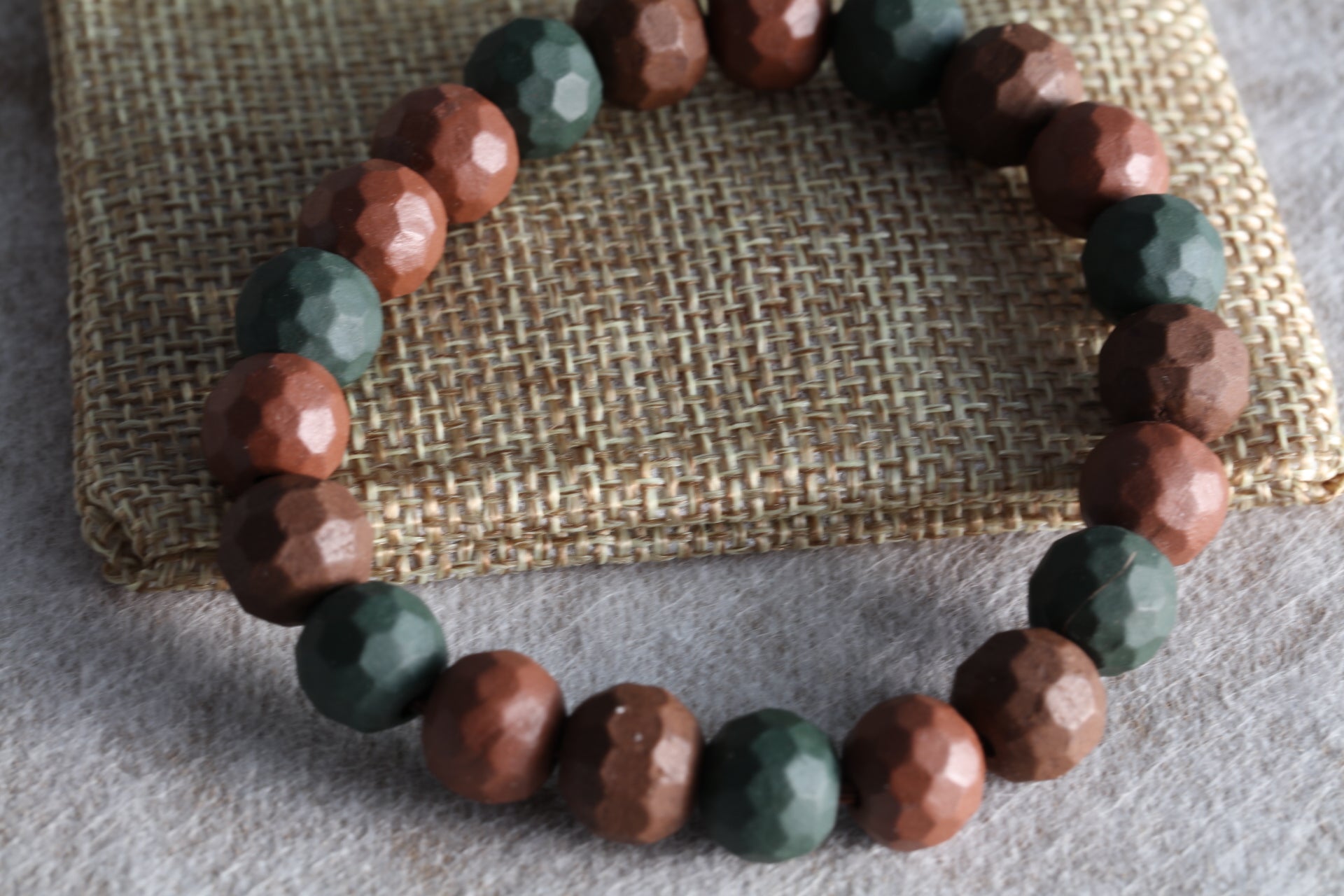 Three-color Purple Clay Bracelet