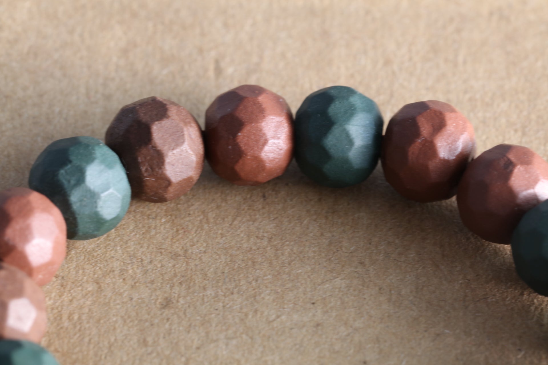 Three-color Purple Clay Bracelet