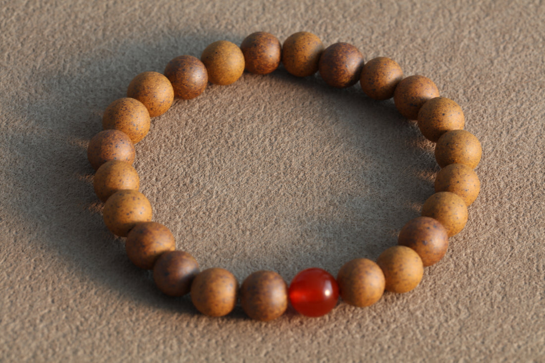 Red Agate And Purple Clay Bracelet