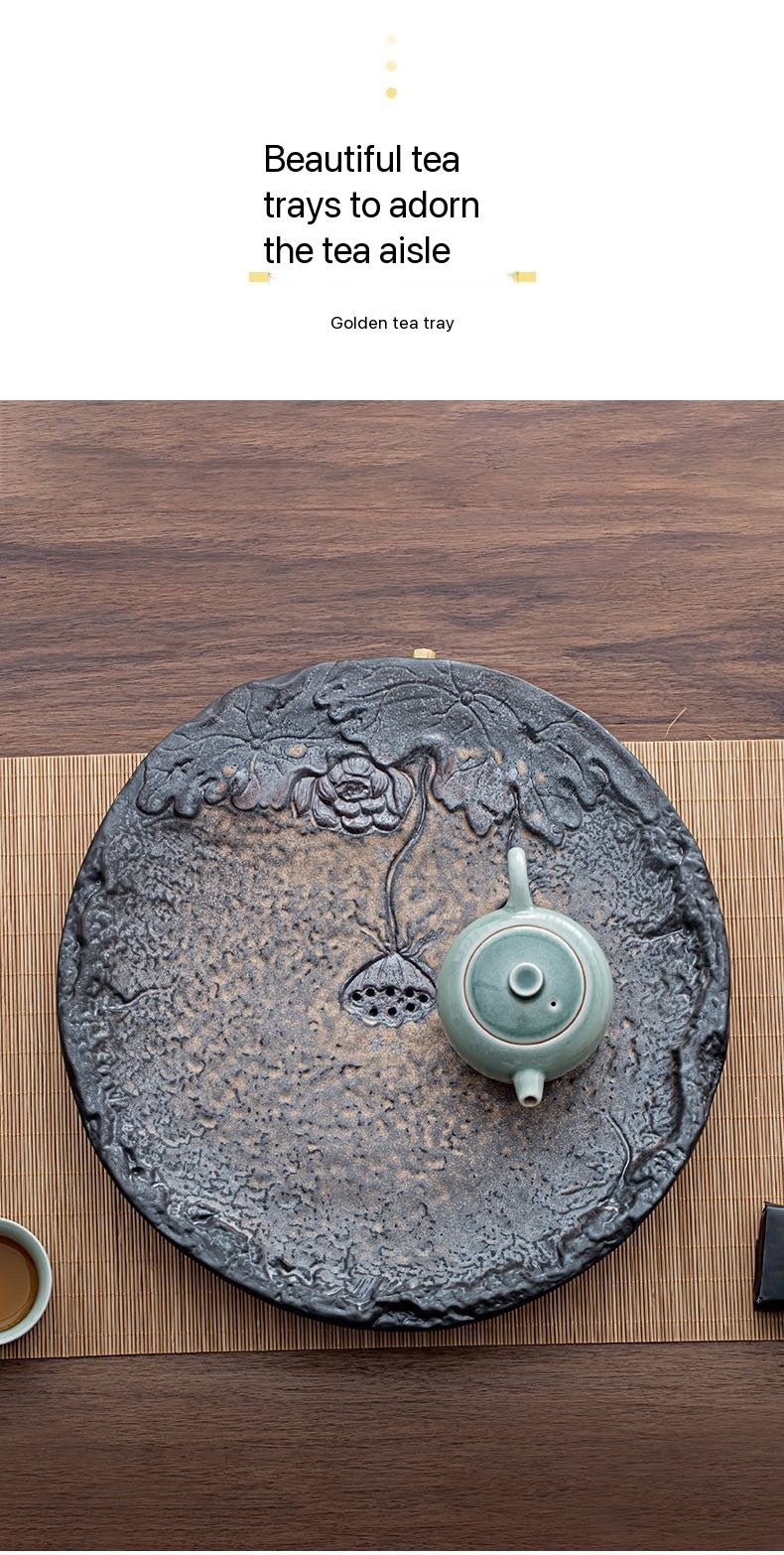 Gilded Lotus tea tray