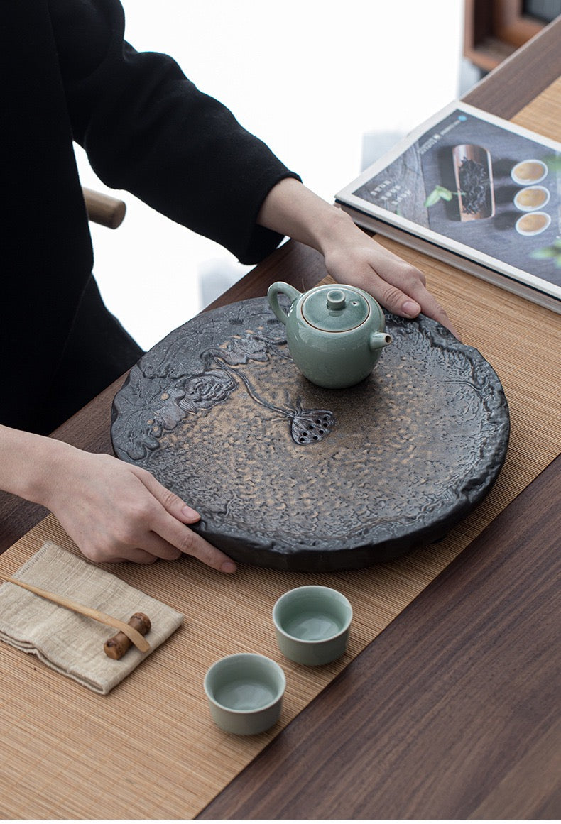 Gilded Lotus tea tray