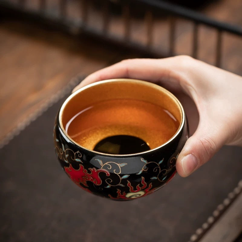 Hand-painted Auspicious Symbols teacup