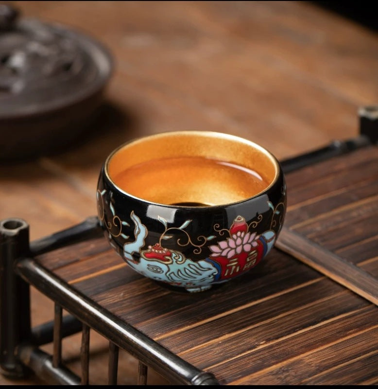 Hand-painted Auspicious Symbols teacup