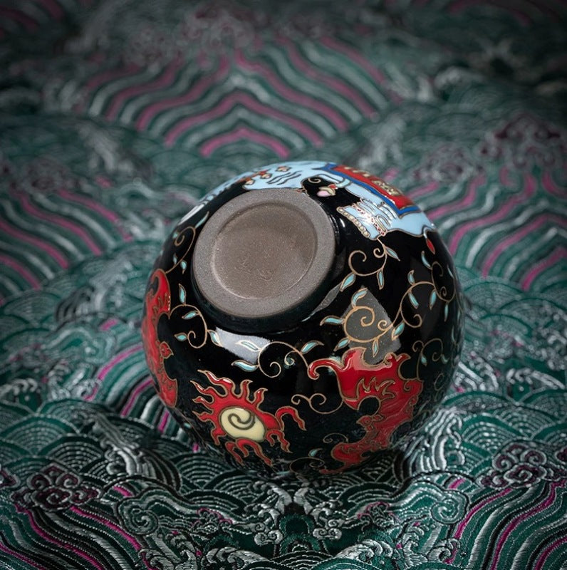 Hand-painted Auspicious Symbols teacup