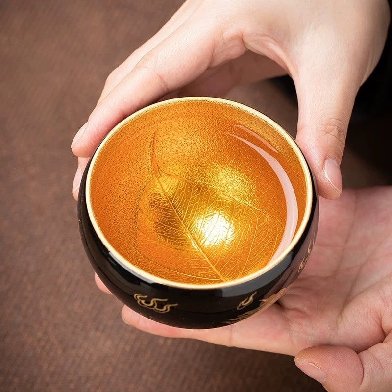 Hand-painted Golden Lion teacup
