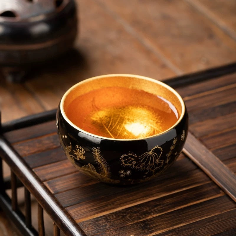 Hand-painted Koi teacup