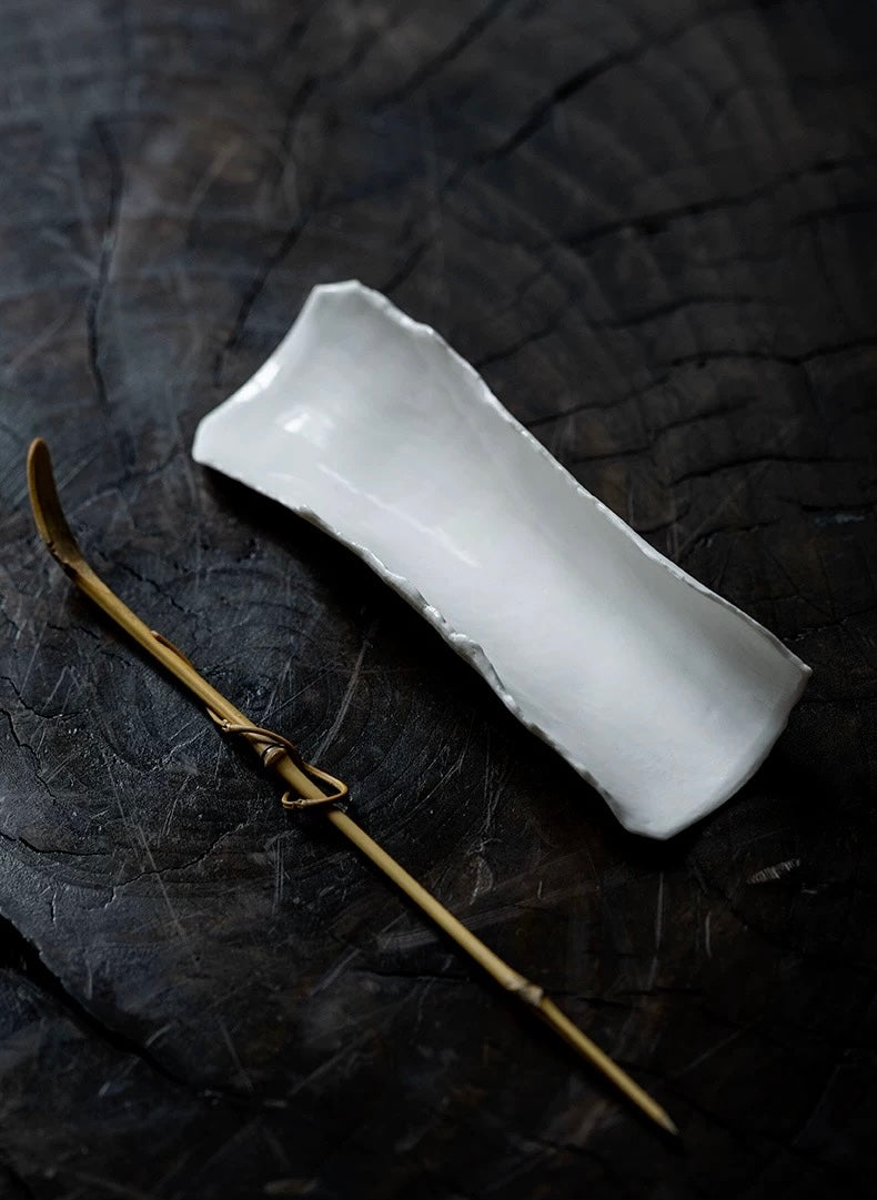 White Porcelain tea scoop