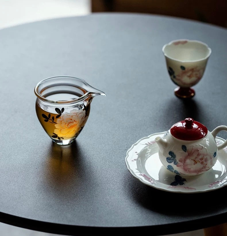 Glass Peony fair cup