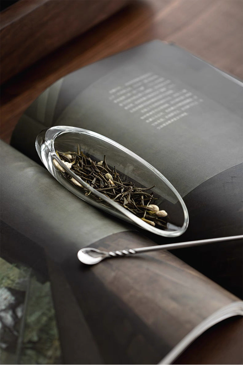 Ice-clear Glass tea scoop