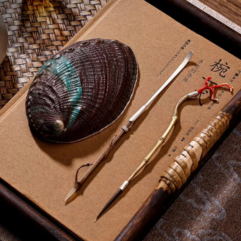 Silver Abalone tea scoop
