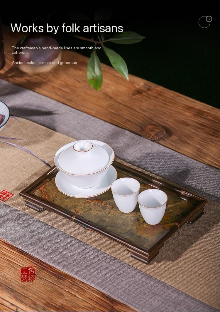 Purple Bamboo Rock tea tray