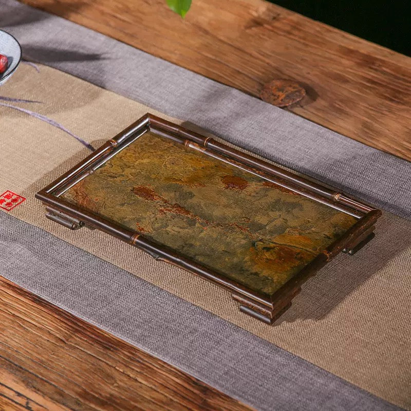 Purple Bamboo Rock tea tray