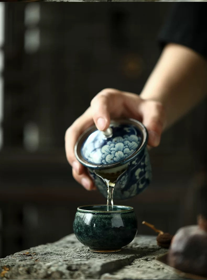 Wood-fired Blue And White Porcelain gai wan