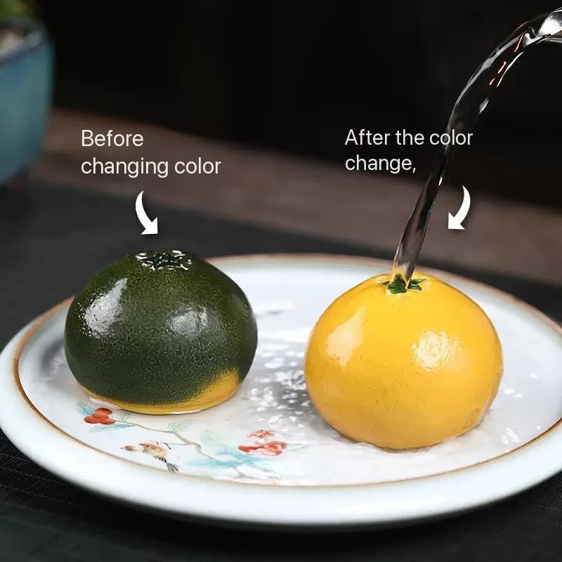 Purple Clay Oranges tea pet