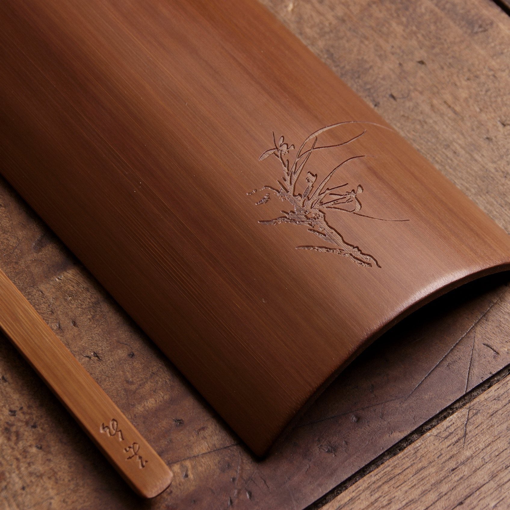 Carved Bamboo tea scoop