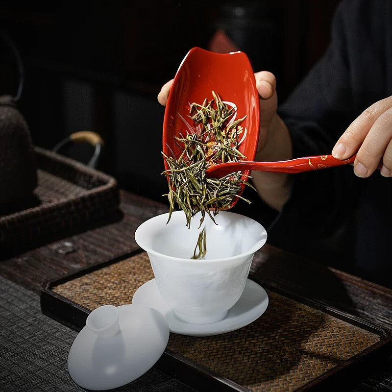 Hand-painted Lacquer tea scoop