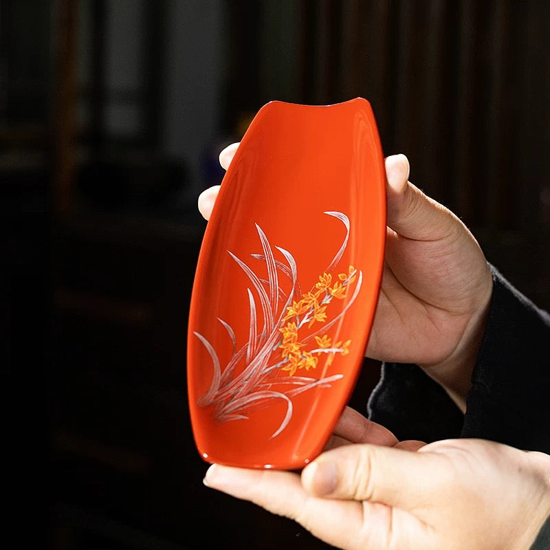 Hand-painted Lacquer tea scoop