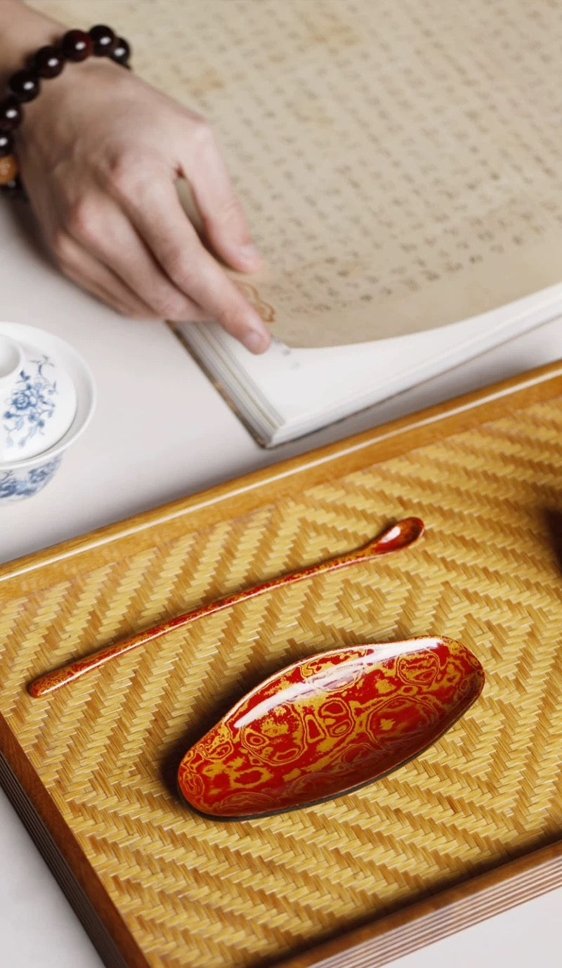 Big Lacquer Wood tea scoop