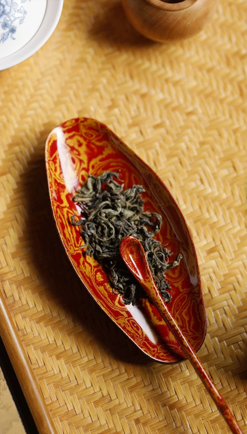 Big Lacquer Wood tea scoop