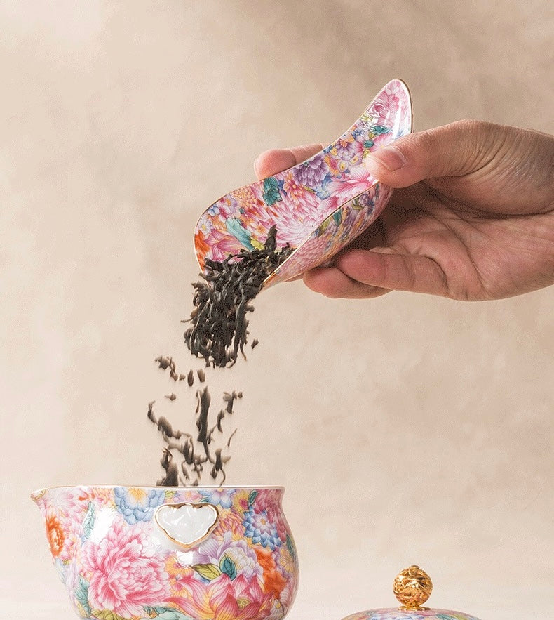 Flowers In Full Bloom tea scoop