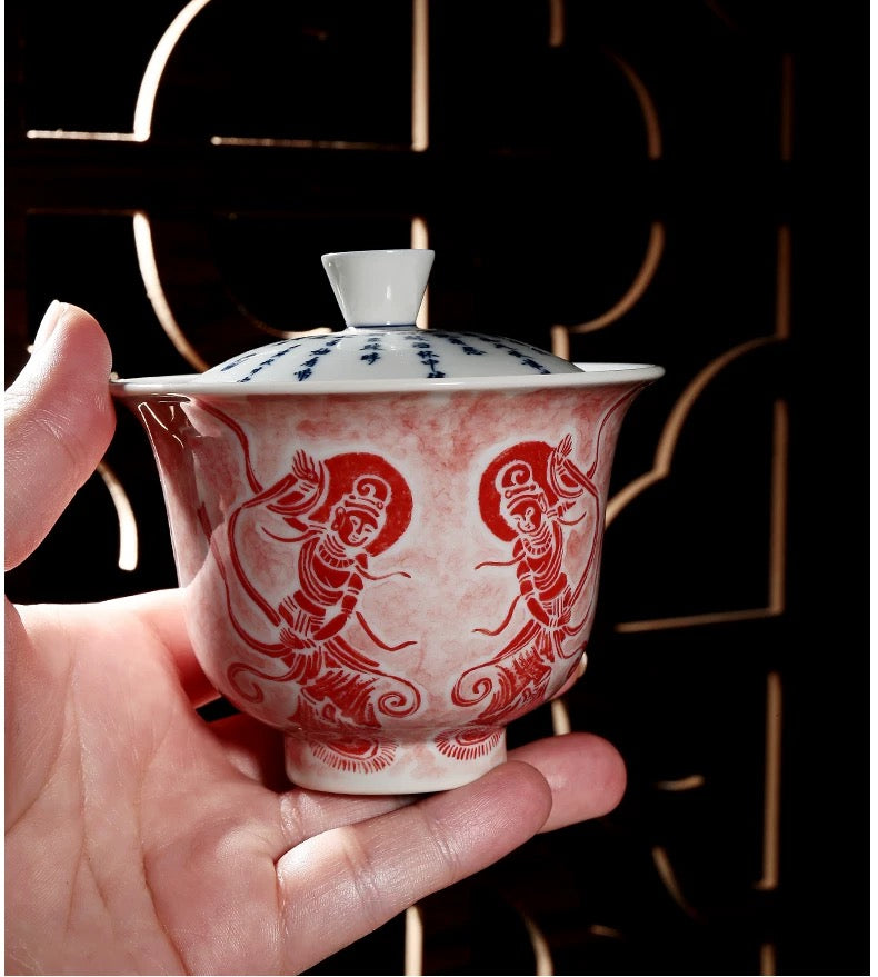 Red Dunhuang Flying Apsaras gai wan