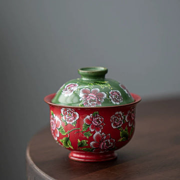Red And Green Peonies gai wan