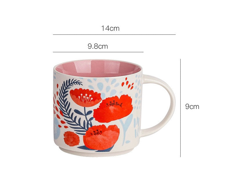 Flower-and-bird mug