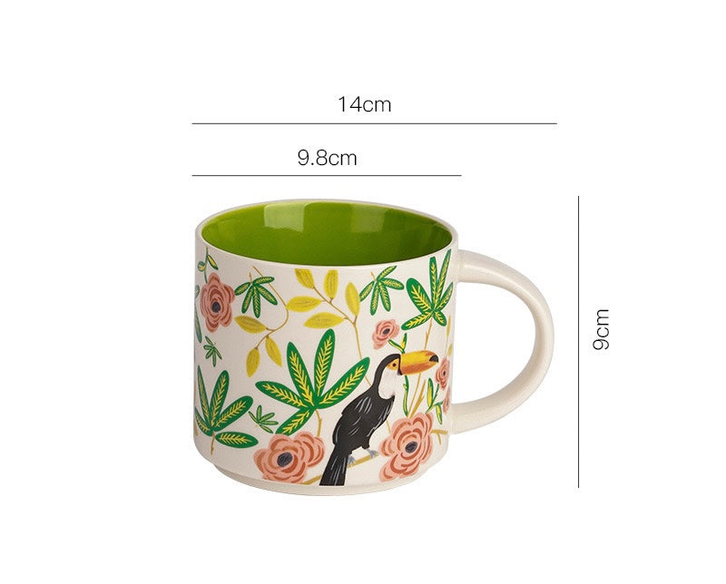 Flower-and-bird mug