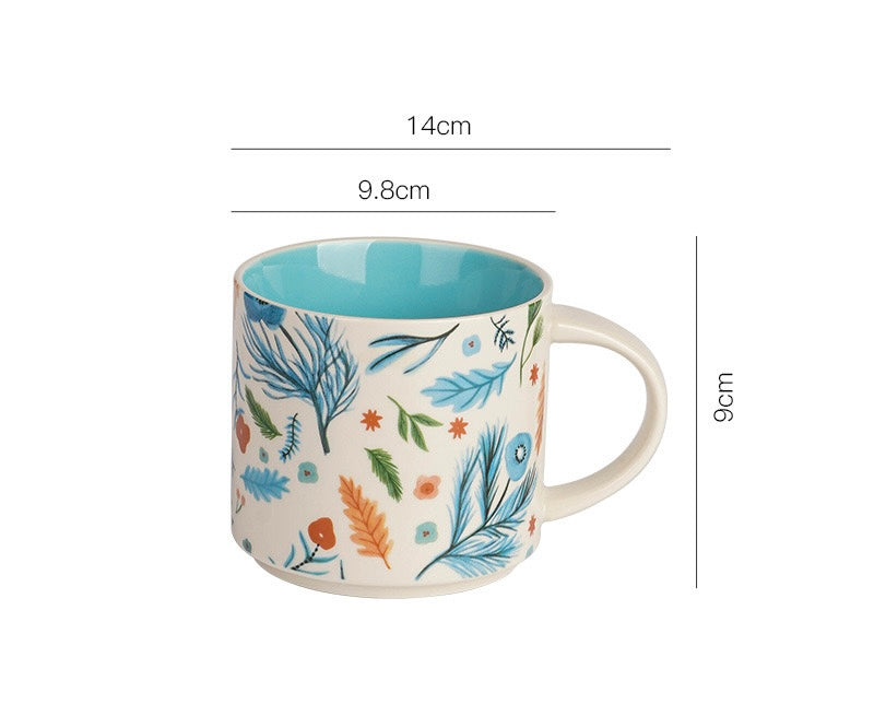Flower-and-bird mug